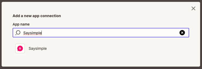 Saysimple Zapier zoekbalk