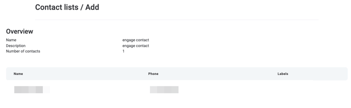 add contact list  engage- step 5